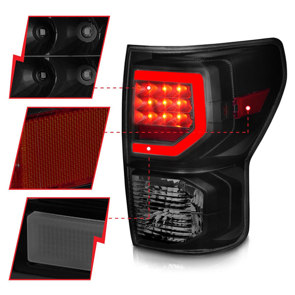 Anzo 2007 - 2013 Toyota Tundra Full LED Tailights Black Housing Smoke Lens G2 (w/C Light Bars)