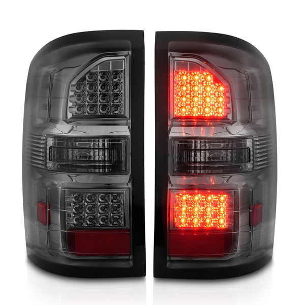 ANZO 2015-2018 GMC Sierra 1500 / 2500HD / 3500HD LED Tail Lights Black Housing Smoke Lens
