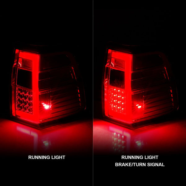ANZO 2007 - 2017 For Expedition LED Taillights w/ Light Bar Chrome Housing Red/Clear Lens