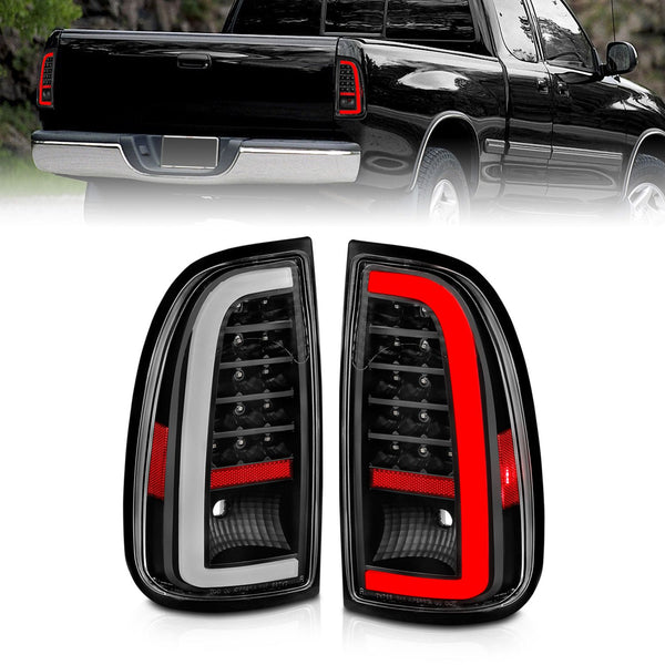 ANZO 2000 - 2006 Toyota Tundra LED Taillights w/ Light Bar Black Housing Clear Lens