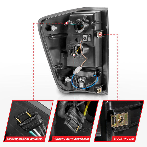 Anzo 2004 - 2015 Nissan Titan Full LED Tailights Black Housing Clear Lens