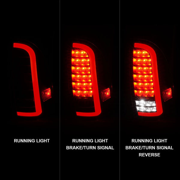 ANZO 2005 - 2015 Toyota Tacoma Full LED Tail Lights w/Light Bar Sequential Black Housing Clear Lens