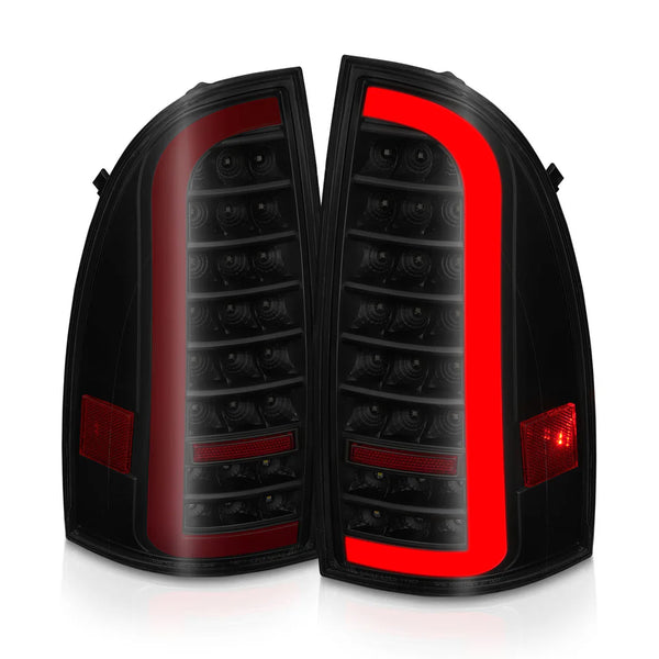 ANZO 2005 - 2015 Toyota Tacoma Full LED Tail Lights w/Light Bar Sequential Black Housing Smoke Lens