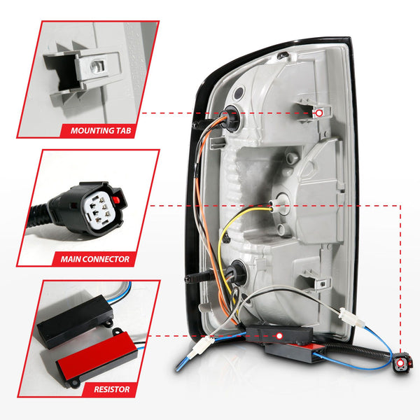 ANZO 2015 - 2021 Chevrolet Colorado Full LED Tail Lights w/ Red Lightbar Black Housing Clear Lens