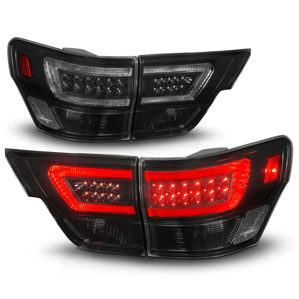 ANZO 2011 - 2013 Jeep Grand Cherokee LED Taillights w/ Lightbar Black Housing/Smoke Lens 4pcs