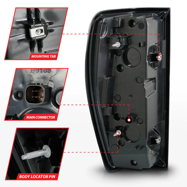 ANZO 2019 - 2023 GMC Sierra 1500 / 2020 - 2023 2500HD/3500HD Smoke Black Replacement Full LED Bar Tail Light