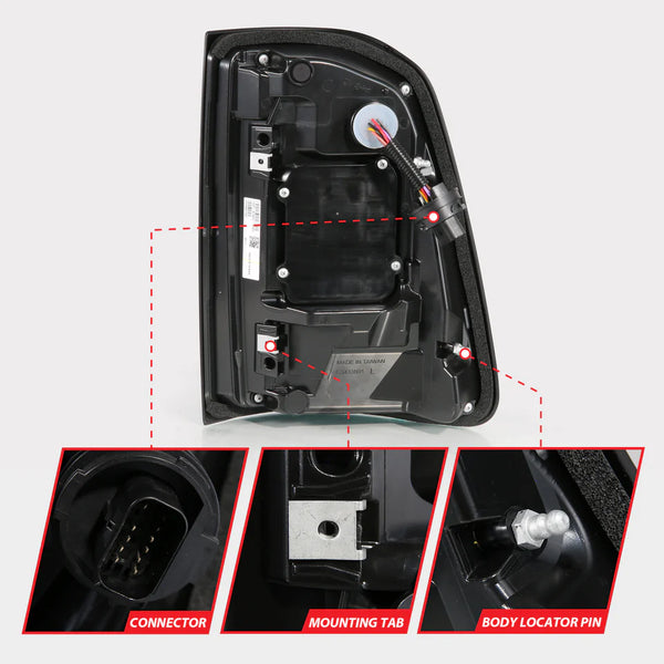 ANZO 2019 - 2024 RAM 1500 (Factory LED Models ONLY) Full LED Tail Lights SeqSig Black - Pair