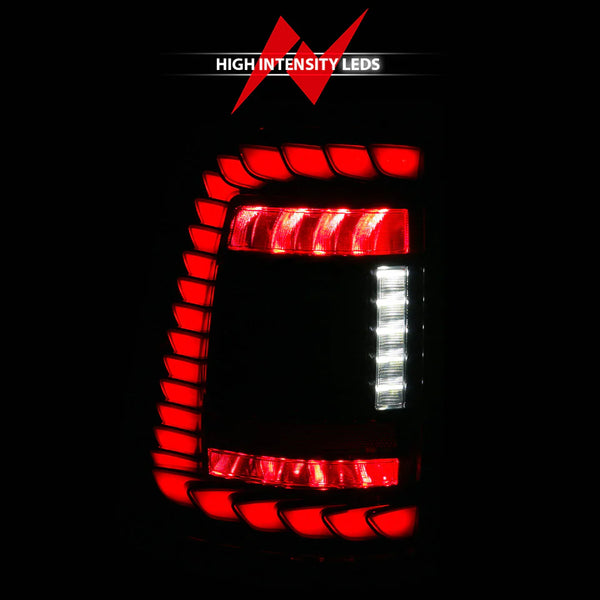 ANZO 2019 - 2024 RAM 1500 (Factory LED Models ONLY) Full LED Tail Lights SeqSig Black - Pair