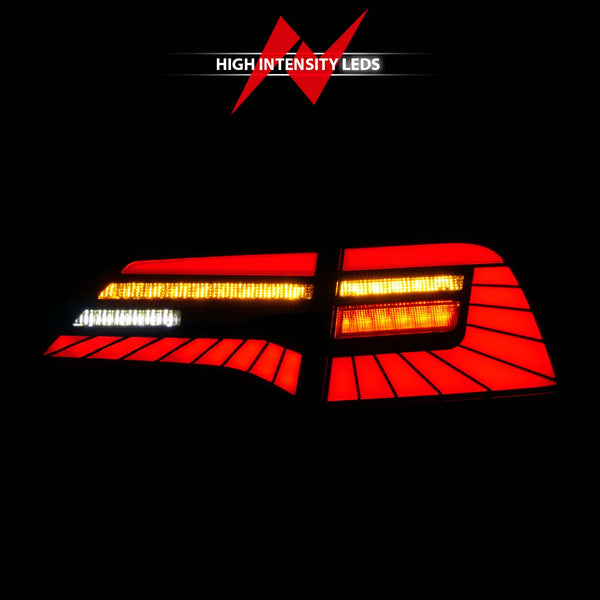 ANZO 2017 - 2023 Tesla Model 3 / 2020 - 2025 Model Y Full LED Tail Lights Initiation/SeqSig Black - Pair
