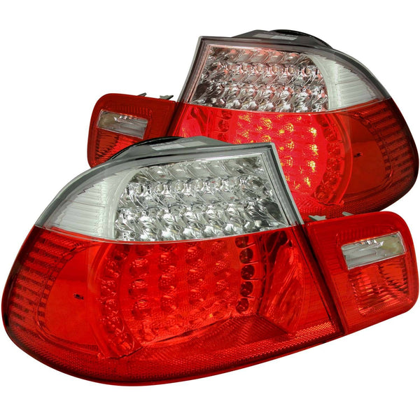 ANZO 2000-2003 BMW 3 Series Coupe E46 LED Taillights Red/Clear