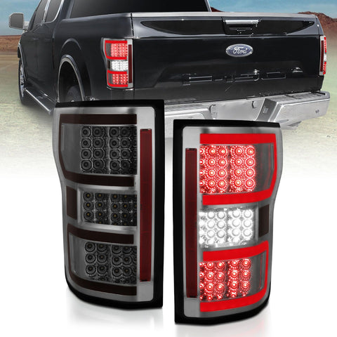 ANZO 2018 - 2020 Ford F-150 LED Taillights Smoke ( Does not fit models with Factory LED tail lights or BLIS system )