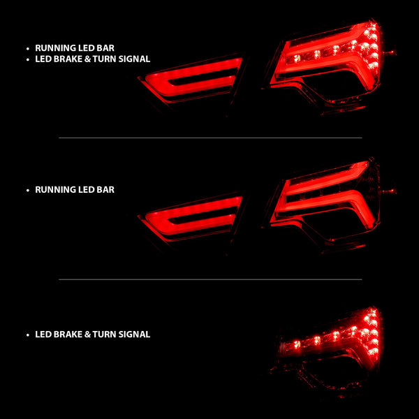 ANZO 2014 - 2018 Chevrolet Impala LED Taillights Red/Clear