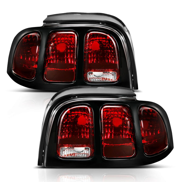 ANZO 1996-1998 Ford Mustang Taillight Dark Red Lens (OE Style)