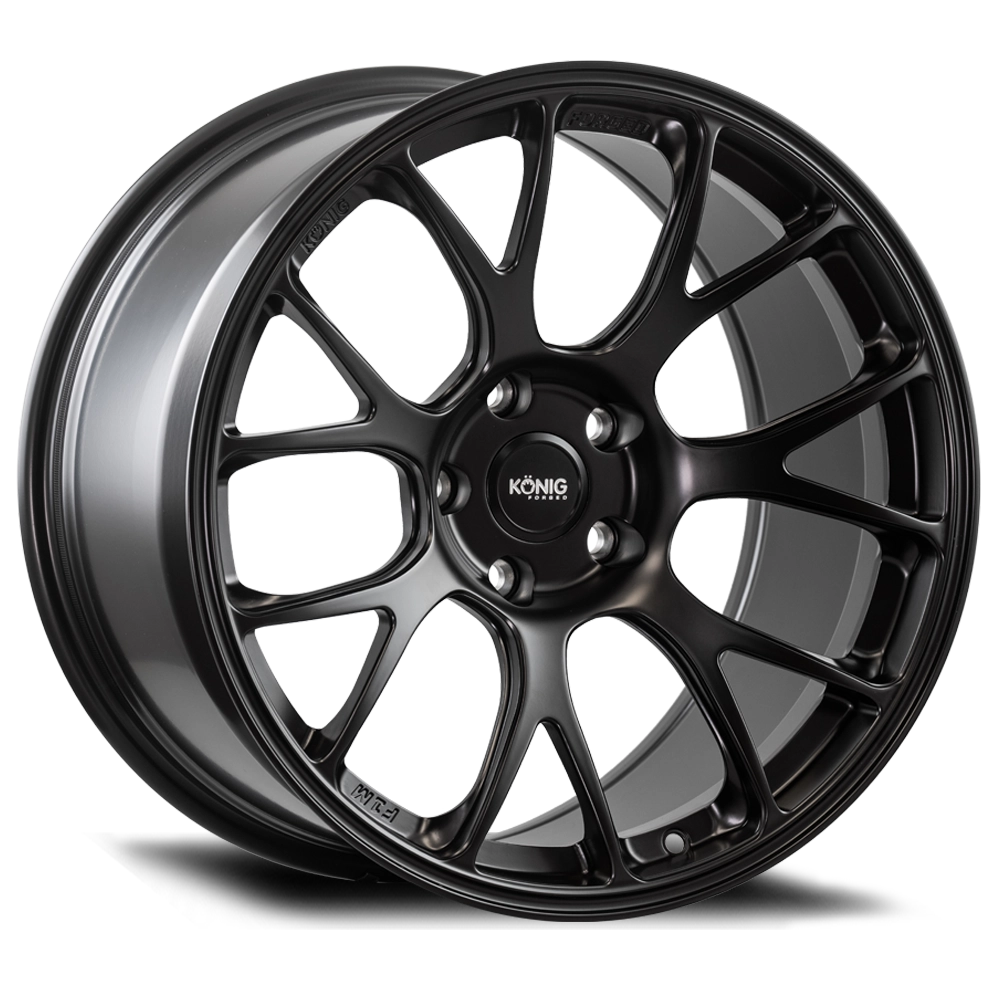 Konig Forged F1M 18X9.5 5X114.3 ET35 Satin Black Knurled Bead