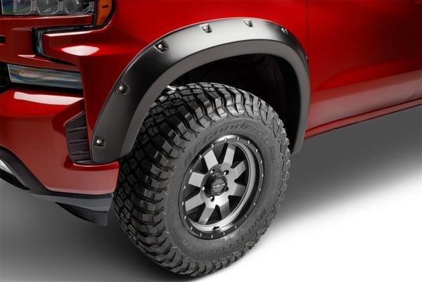 Bushwacker 2019 + Chevrolet Silverado 1500 (Excl. ZR2) Pocket Style Fender Flares 4pc - Smooth Black