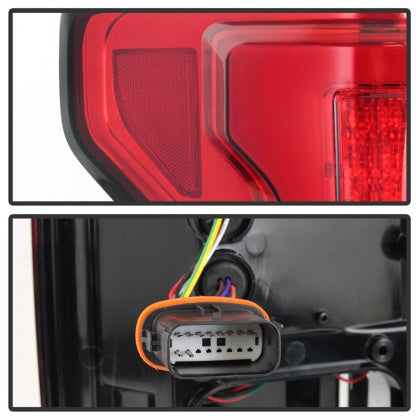Spyder 2015 - 2017 Ford F-150 LED Tail Lights (w/Blind Spot) - Red Clear (ALT-YD-FF15015BS-LBLED-RC)