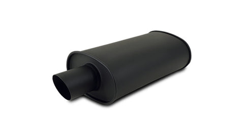 Vibrant StreetPower FLAT BLACK Oval Muffler with Single 3in Outlet - 2.5in inlet I.D.