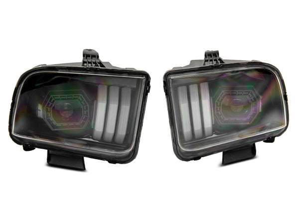 Raxiom 2005 - 2009 Ford Mustang w/ Halogen Projector Headlights- Black Housing (Clear Lens) (No GT500 )