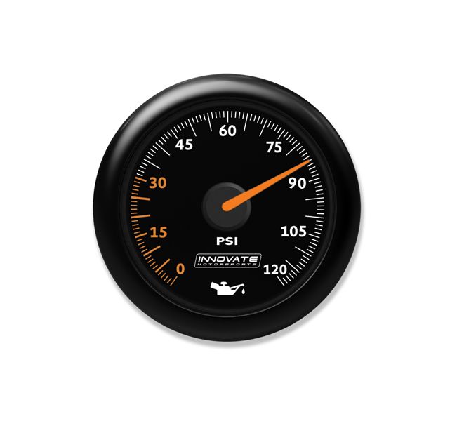 Innovate MTX Analog Oil Pressure Gauge 0-120psi - Black Dial