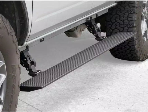 Go Rhino 2024 + Toyota Tacoma DC 4dr E1 Electric Running Board Kit (No Drill) - Tex. Blk