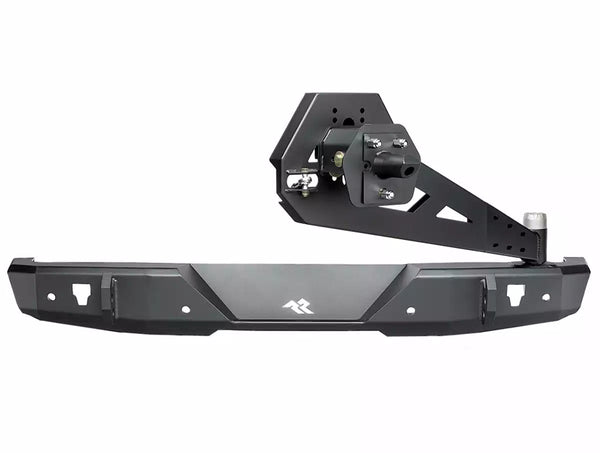 Rugged Ridge 2018 + Jeep Wrangler (JL) HD Rear Bumper w/Swing Out Tire Carrier - Black