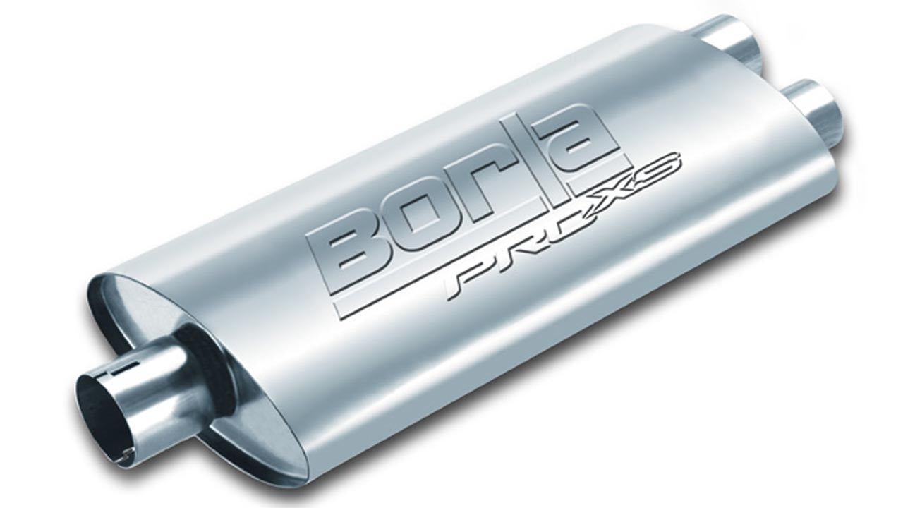 Borla Universal Center/Dual Oval 2.5in In/Dual 2.5in Out 19in x 4in x 9.5in Notched PRO-XS Muffler