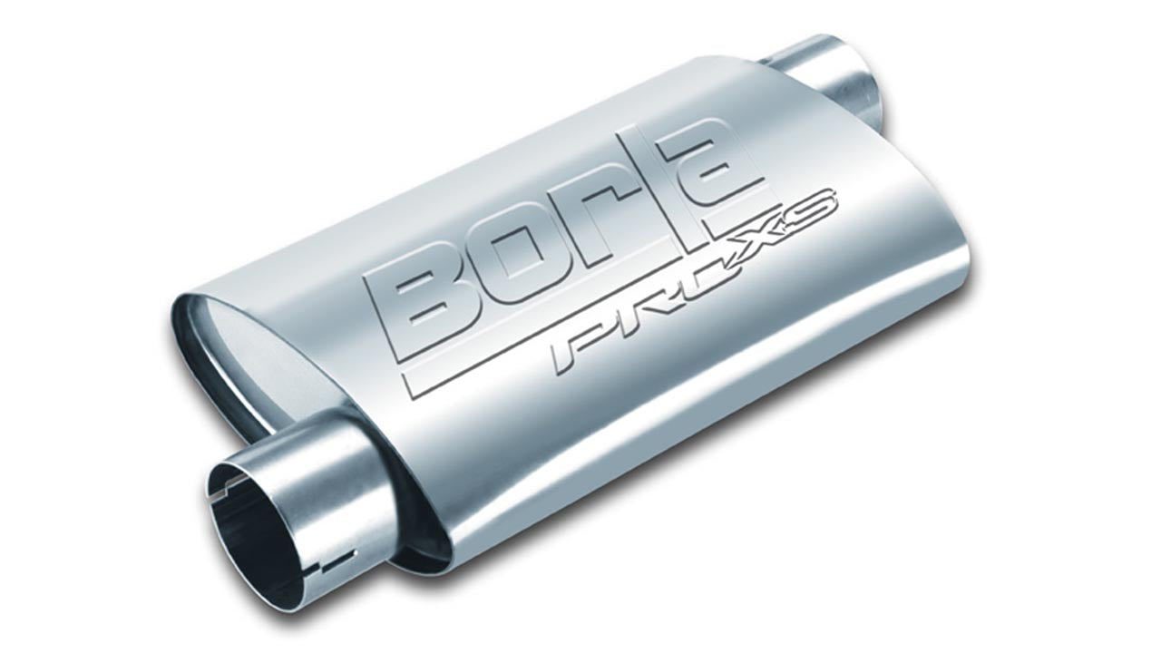 Borla Universal Pro-XS Muffler Oval 3in Inlet/Outlet Offset/Offset Notched Muffler