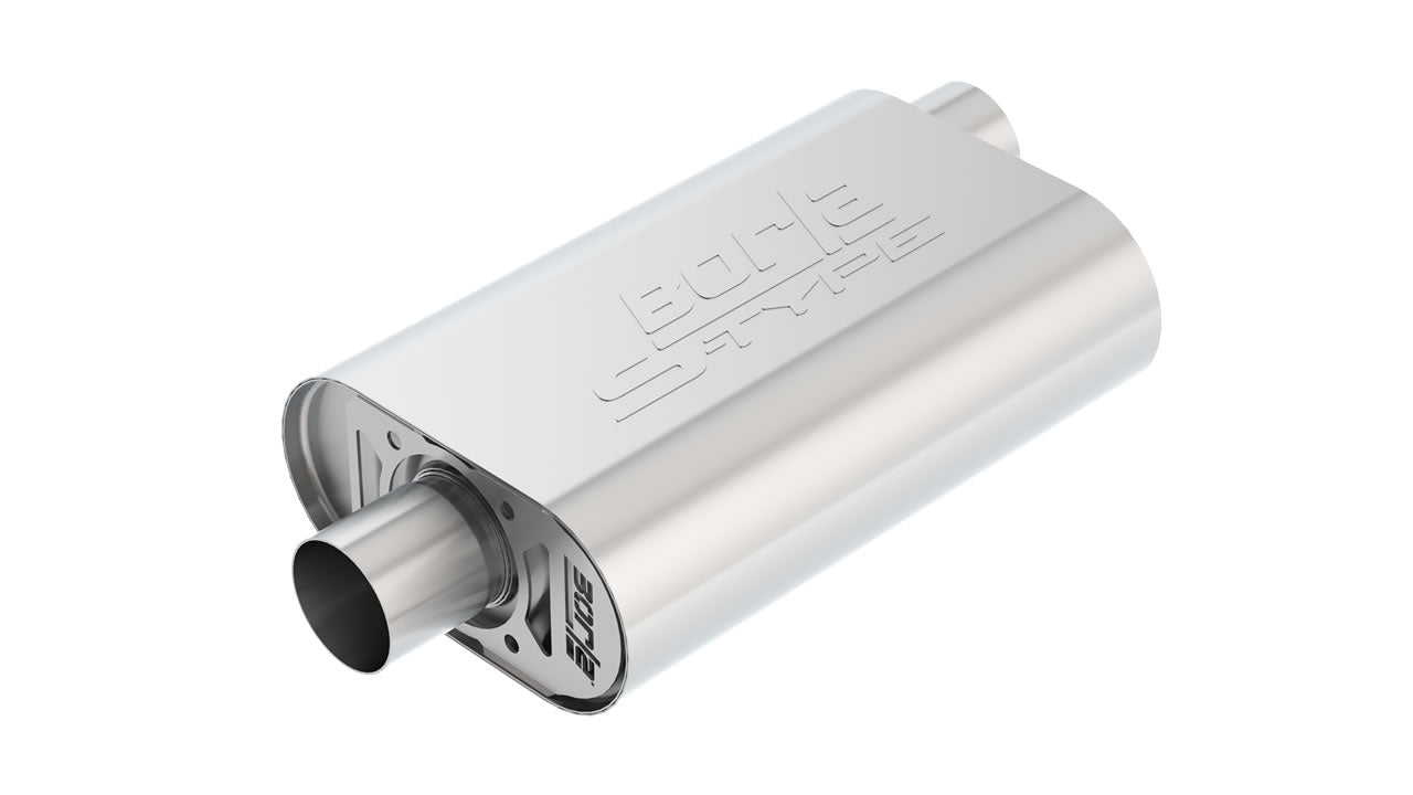 Borla CrateMuffler SBC Hot 350/383 3.0 inch Offset/Center 14in x 4.35in x 9in Oval S-Type Muffler