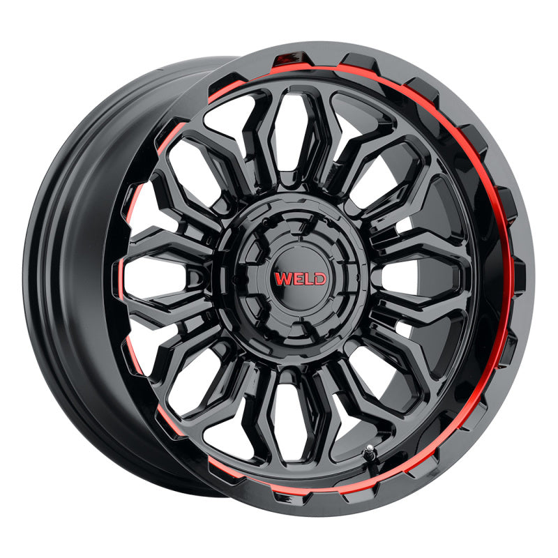 Weld Off-Road W140 20X10 Flare 6X135 / 6X139.7 ET-18 BS4.75 Gloss Black MIL Red 106.1