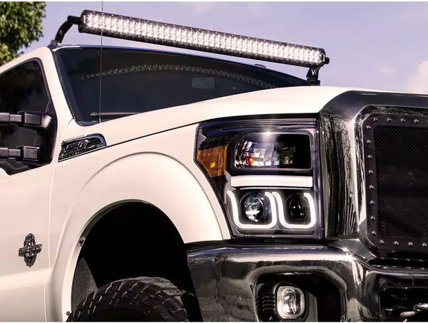ANZO 2011-2015 Ford F-250 Projector Headlights w/ U-Bar Black