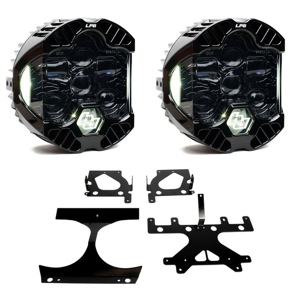 Baja Designs 2015 - 2024 Harley-Davidson Road Glide (Dual Light) DOT LP6 LED DRL Headlight Kit - White / Amber