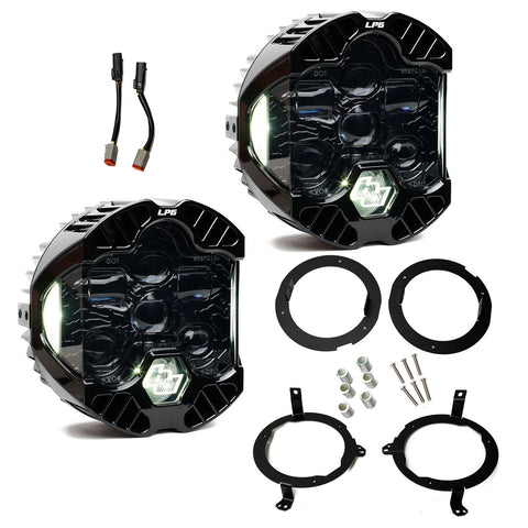 Baja Designs 2018 + Jeep Wrangler JL / 2020 + Gladiator JT DOT LP6 LED Headlight Kit - Clear/White