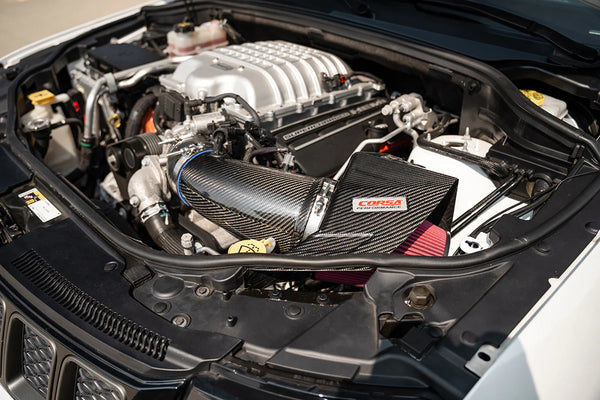 Corsa 2020 + Dodge Durango SRT Hellcat / Jeep Grand Cherokee Trackhawk Carbon Fiber Air Intake w/ DryTech 3D Filter No Oil