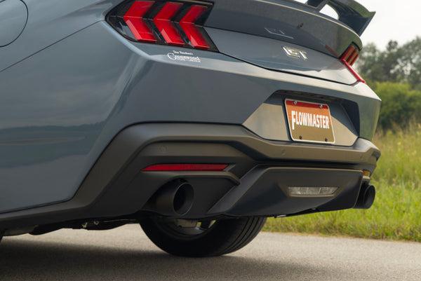 Flowmaster 2024 + Mustang 5.0L Outlaw Cat-Back Exhaust System - Black Tip (Non-Valved)