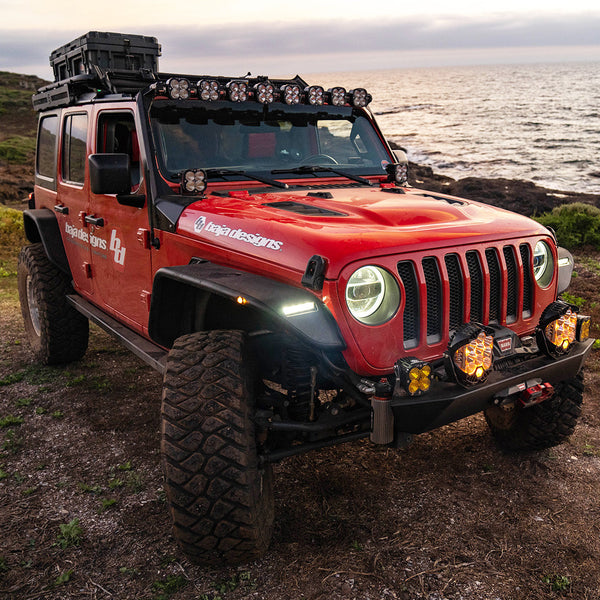 Baja Designs L/JT 8XL Linkable Roof Mount Light Kit - Jeep 2020 + Gladiator / 2018 + Wrangler JL - With Upfitter (Exc. Rubicon 392)