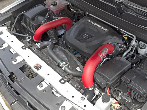 aFe BladeRunner 3in Intercooler Tube Cold Side w/ Coupling & Clamp Kit 2016 - 2020 Colorado/Canyon 2.8L Diesel Red / Black