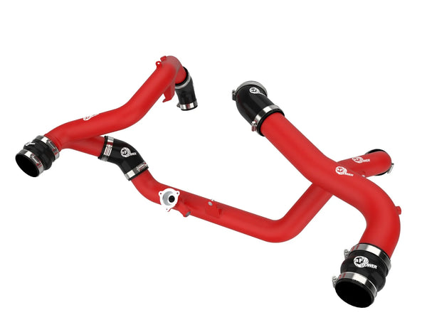 aFe 2020 - 2021 Ford Explorer ST V6 3.0L (tt) BladeRunner Aluminum Hot and Cold Charge Pipe Kit Black / Red
