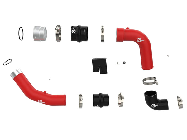 aFe 2023 + Ford F250 / F350 Super Duty V8-6.7L (td) BladeRunner Aluminum Hot and Cold Charge Pipe Kit - Red / Black