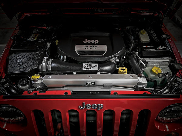 aFe BladeRunner GT Series Bar and Plate Radiator w/ Black Hoses 2012 - 2018 Jeep Wrangler (JK) V6 3.6L