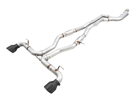 AWE 2020 + Toyota Supra A90 Resonated Track Edition Exhaust - 5in Diamond Black Tips