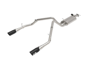 aFe Gemini XV 3in 304 SS Cat-Back Exhaust 2019 +  Ram 1500 V8 5.7L Hemi / eTorque w/ Black Tips