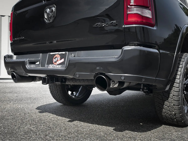 aFe Gemini XV 3in 304 SS Cat-Back Exhaust 2019 +  Ram 1500 V8 5.7L Hemi / eTorque w/ Black Tips