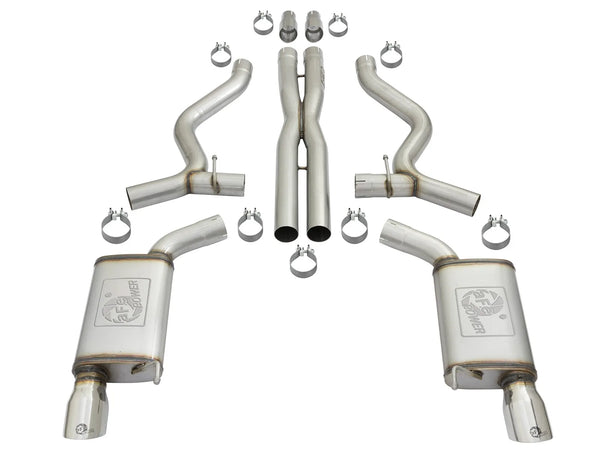 aFe MACHForce XP 3in 304 SS Cat-Back Exhausts w/ Polished Tips 2015 - 2017 Ford Mustang GT V8-5.0L/V6-3.7L