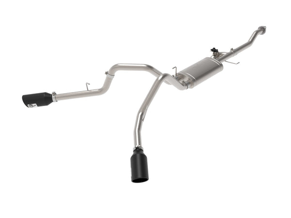 aFe Gemini XV 3in 304 SS Cat-Back Exhaust 2015 - 2020 Ford F-150 V6 2.7L/3.5 w/ Black Tips