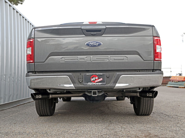 aFe Gemini XV 3in 304 SS Cat-Back Exhaust 2015 - 2020 Ford F-150 V6 2.7L/3.5 w/ Black Tips