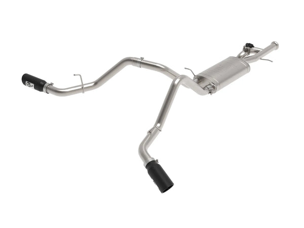aFe Gemini XV 3in 304 SS Cat-Back Exhaust w/ Cutout 2009 - 2018 GM Crew/Extended Cab Silverado 1500 / Sierra 15004.3L/4.8L/5.3L Black Tips