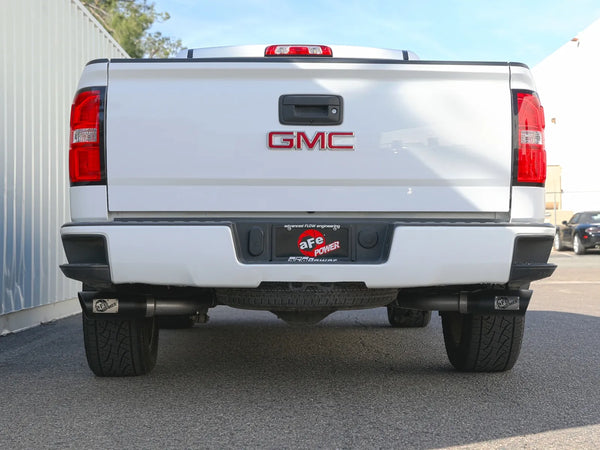 aFe Gemini XV 3in 304 SS Cat-Back Exhaust w/ Cutout 2009 - 2018 GM Crew/Extended Cab Silverado 1500 / Sierra 15004.3L/4.8L/5.3L Black Tips