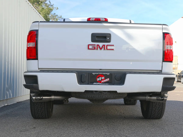 aFe Gemini XV Cat-Back Exhaust System GM Silverado / Sierra 1500 2009 - 2018 Standard Cab / Short Bed V6-4.3/V8-4.8/5.3L- Cut-Out Polished