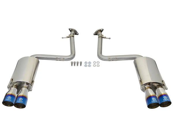 aFe Takeda 2016 - 2023 Lexus RC350 / RC300 / RC200T 2.0L / 3.5L (t) 2in. SS Axle-Back Exhaust System w/Polished Blue Tips