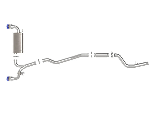aFe POWER Takeda 2021 + Toyota Supra 2.0L (t) 2.5in-3in 304 SS Catback Exhaust w/ Blue Tips